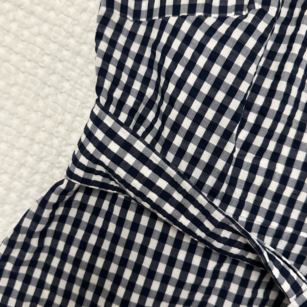 J. Crew Gingham Ruffle Hem Midi Dress Removable Belt - Picture 9 of 11